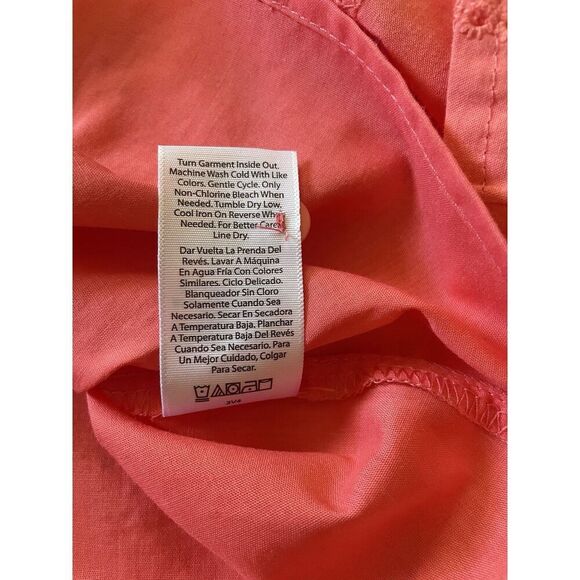 Time and Tru Coral Eyelet Long Sleeve Blouse Women’s Size M - Picture 8 of 9